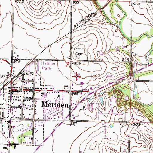 Topographic Map of Jefferson West Middle School, KS