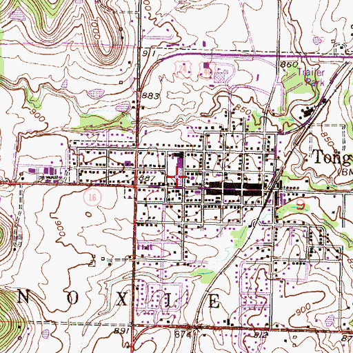 Topographic Map of Tonganoxie Elementary School, KS
