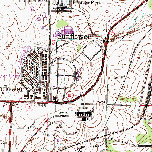 Topographic Map of Countryside Learning Center School, KS