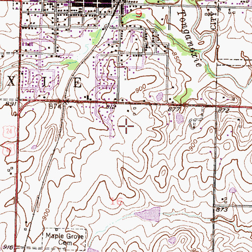 Topographic Map of Tonganoxie Middle School, KS