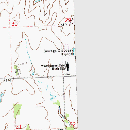 Topographic Map of Mission Valley Elementary and Junior High School, KS