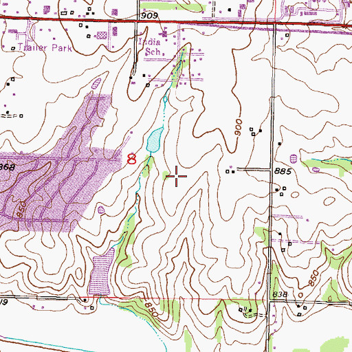 Topographic Map of Prairie Park Elementary School, KS