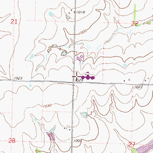 Topographic Map of Central Heights Elementary School, KS