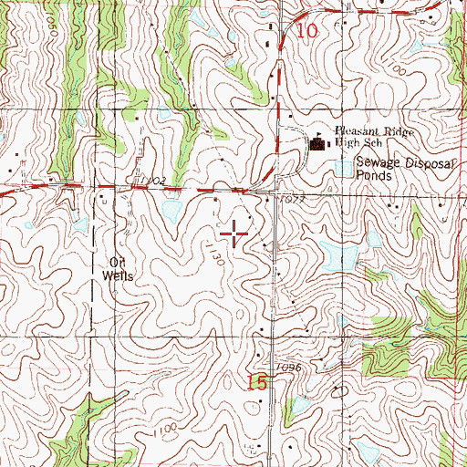 Topographic Map of Pleasant Ridge Elementary School, KS