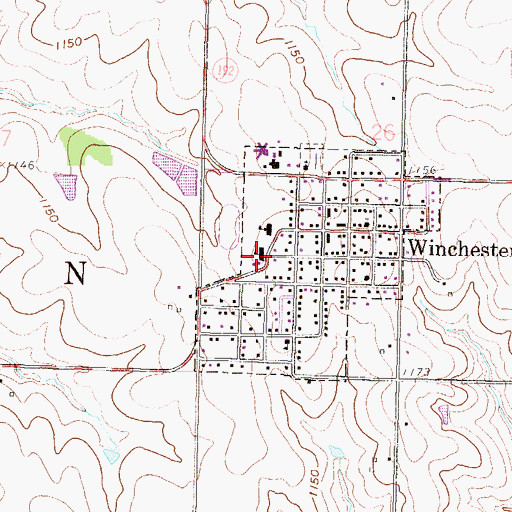 Topographic Map of Jefferson County North School District Offices, KS