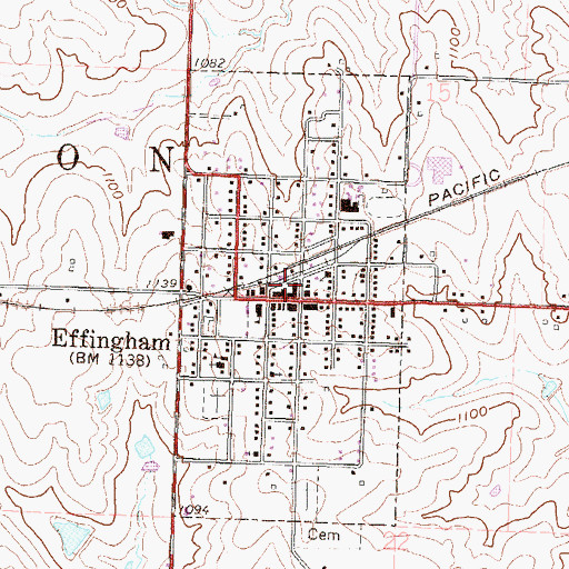 Topographic Map of Atchison County Community Schools - District Office, KS