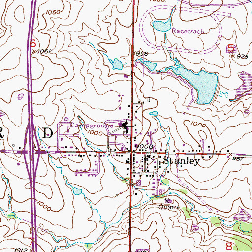 Topographic Map of Blue Valley School District Offices, KS