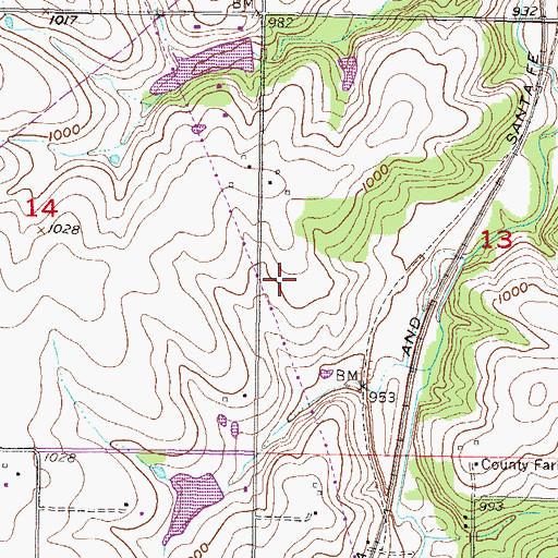 Topographic Map of Woodland Elementary School, KS