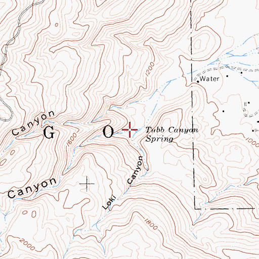 Topographic Map of Tubb Canyon Spring, CA