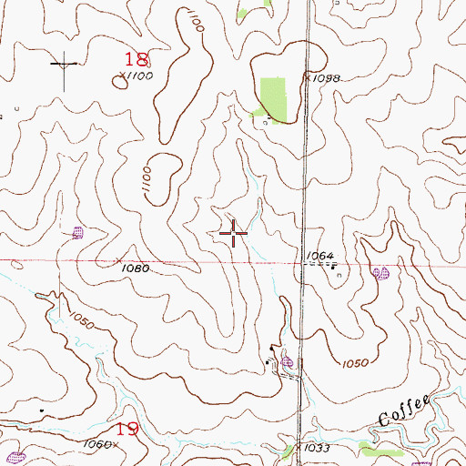 Topographic Map of Prairie Creek Elementary School, KS