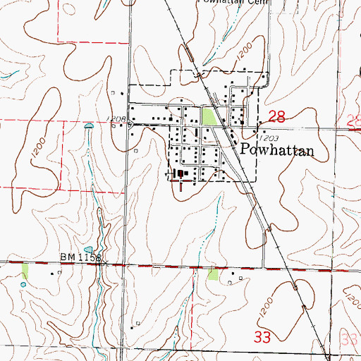 Topographic Map of Kickapoo Nation High School, KS