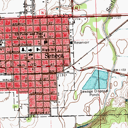 Topographic Map of Nemaha Valley School District Offices, KS