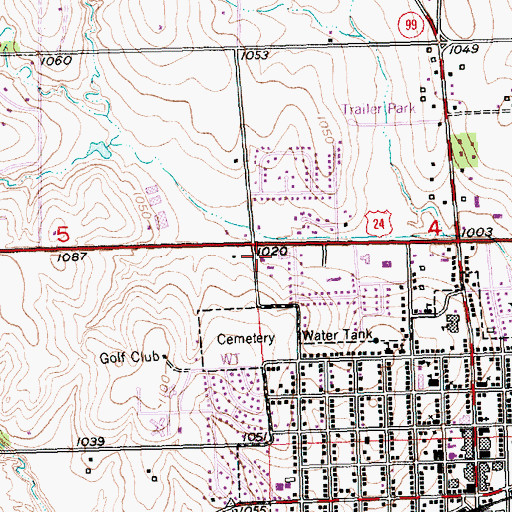 Topographic Map of Wamego Unified School District Office, KS