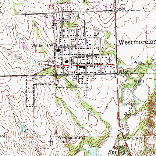 Topographic Map of Rock Creek Unified School District Office, KS