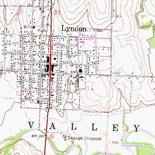 Topographic Map of Lyndon Unified School District Office, KS
