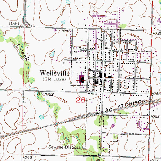 Topographic Map of Wellsville Unified School District Office, KS