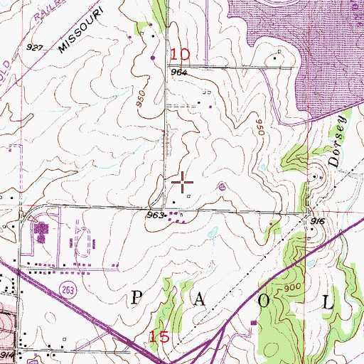 Topographic Map of Cottonwood Elementary School, KS