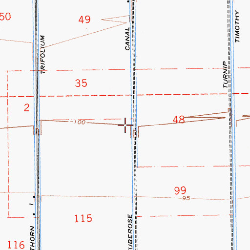 Topographic Map of Tuberose Canal, CA