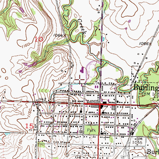 Topographic Map of Burlingame Elementary School, KS
