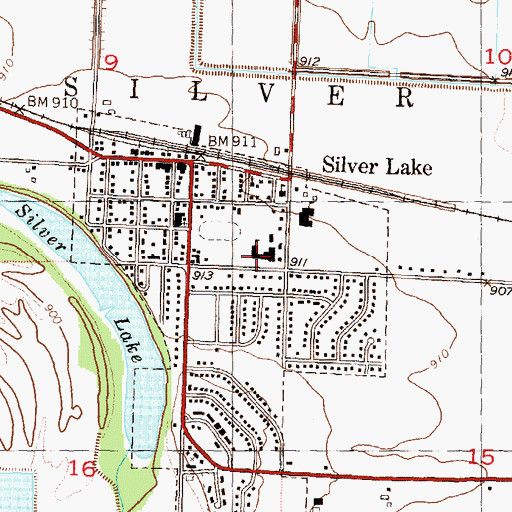 Topographic Map of Silver Lake Junior High School, KS