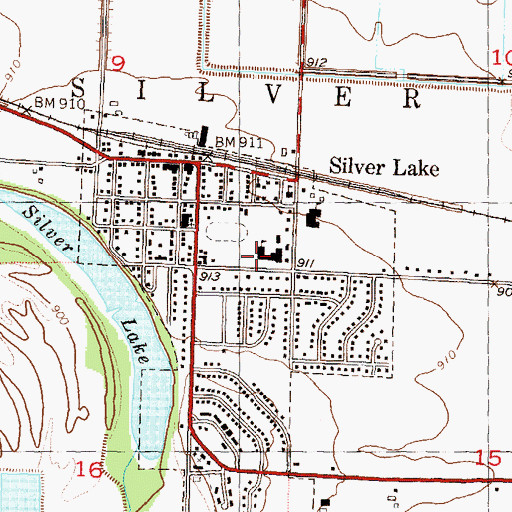 Topographic Map of Silver Lake Unified School District Office, KS