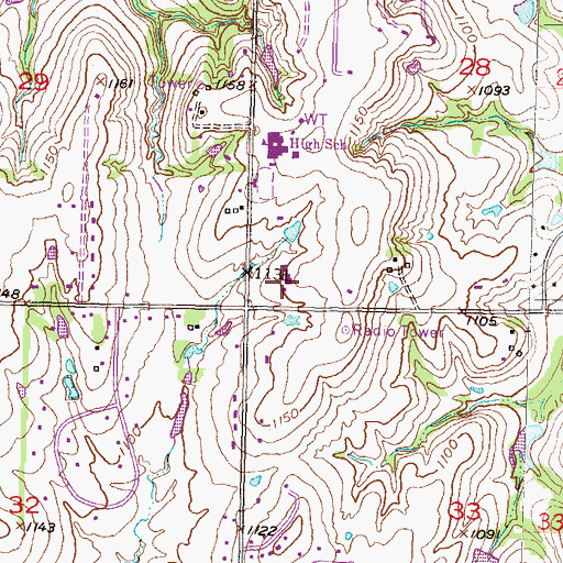 Topographic Map of Auburn Washburn Unified School District Office, KS