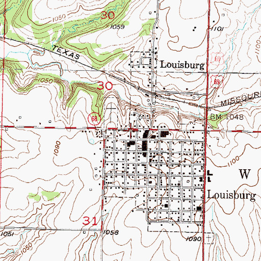 Topographic Map of Peoria Street Learning Center, KS