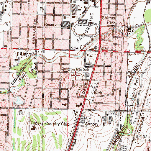 Topographic Map of Topeka Public Schools McKinley L Burnett Administrative Center, KS