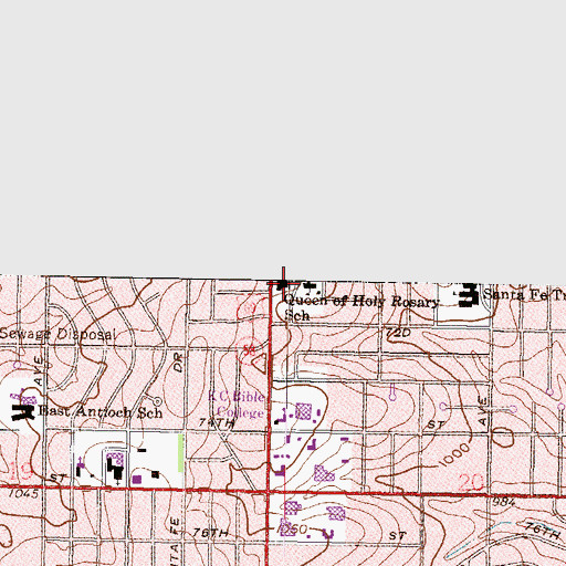 Topographic Map of John Paul II Catholic School, KS