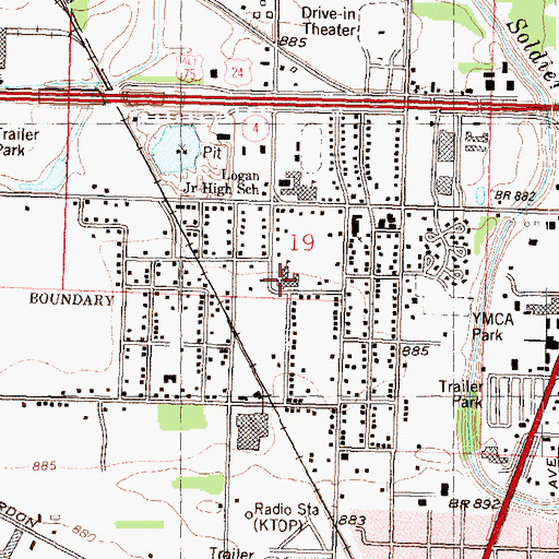 Topographic Map of Heritage Christian School, KS