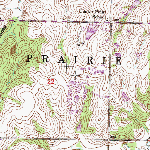 Topographic Map of Piper East Elementary School, KS