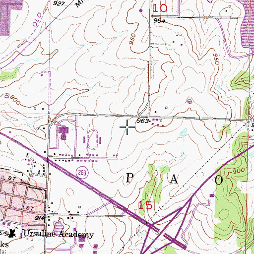 Topographic Map of Sunflower Elementary School, KS