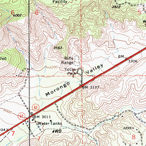 Topographic Map of Tucca Park, CA