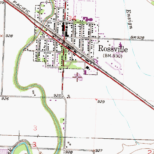 Topographic Map of Rossville Junior - Senior High School, KS