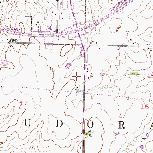 Topographic Map of Eudora High School, KS