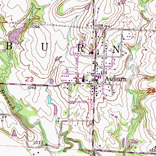 Topographic Map of Auburn Elementary School, KS