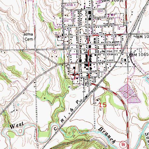 Topographic Map of Saint John Lutheran School, KS