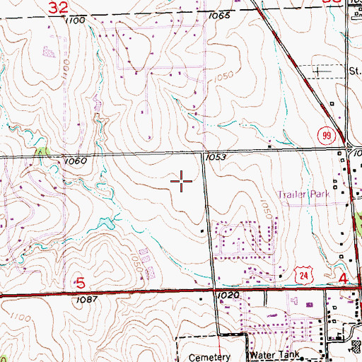 Topographic Map of Wamego Middle School, KS