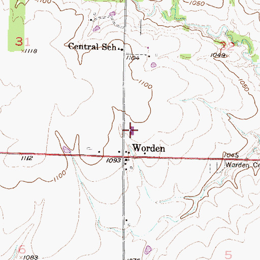 Topographic Map of Marion Springs Elementary School, KS