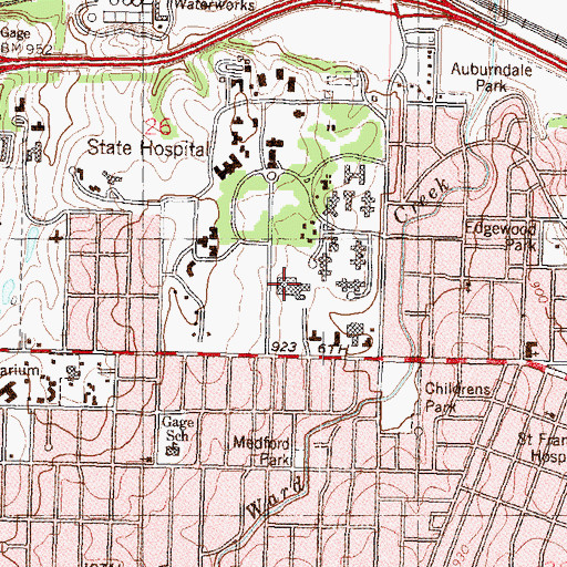 Topographic Map of Capital City School, KS