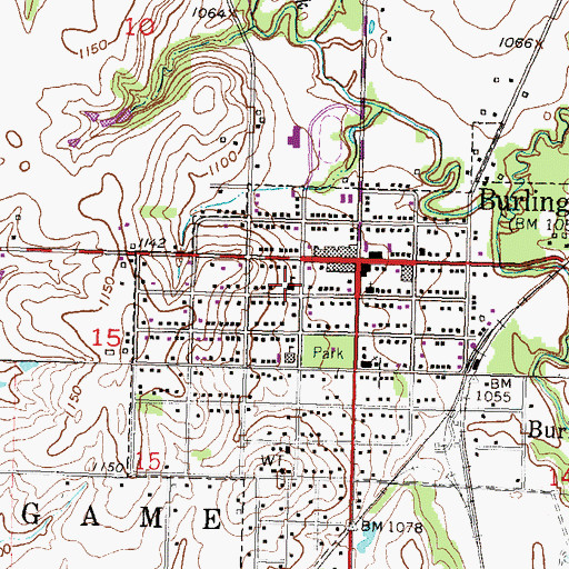 Topographic Map of Schuyler Elementary School (historical), KS