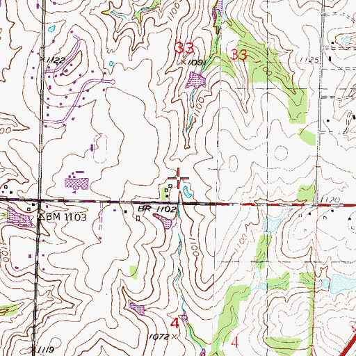 Topographic Map of Washburn Rural Middle School, KS