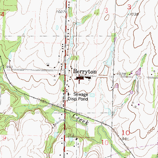 Topographic Map of Berryton Elementary School, KS