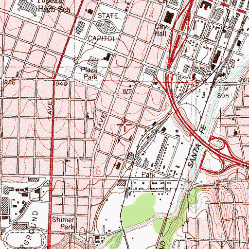 Topographic Map of Williams Science and Fine Arts Magnet School, KS