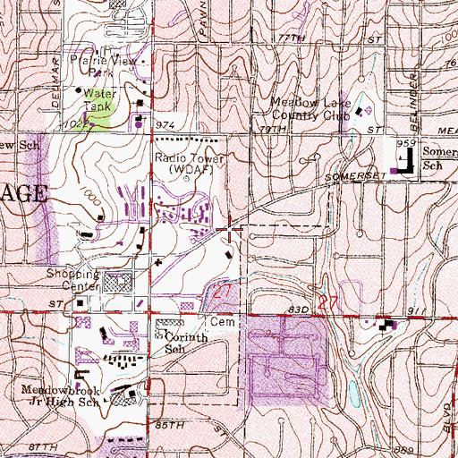 Topographic Map of Highlawn Montessori School, KS