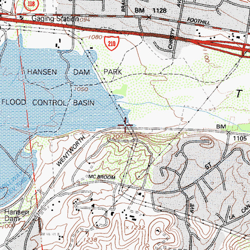 Topographic Map of Tujunga Valley, CA