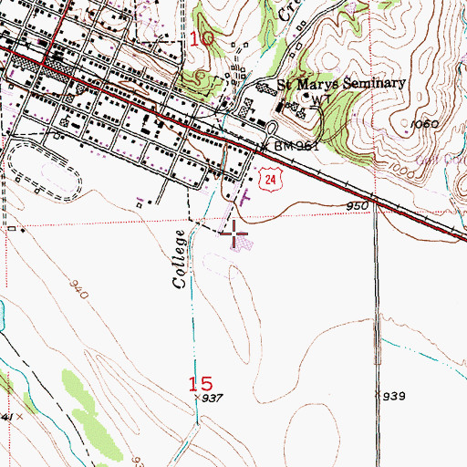Topographic Map of Saint Marys Grade School, KS