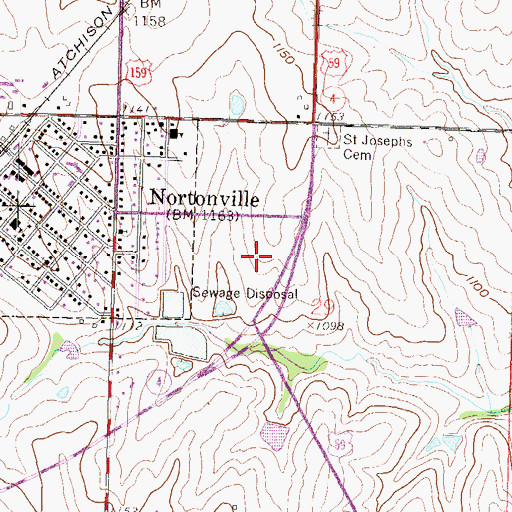 Topographic Map of Jefferson County North Elementary and Middle School, KS