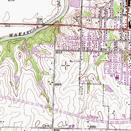 Topographic Map of Eudora Community Learning Center School, KS