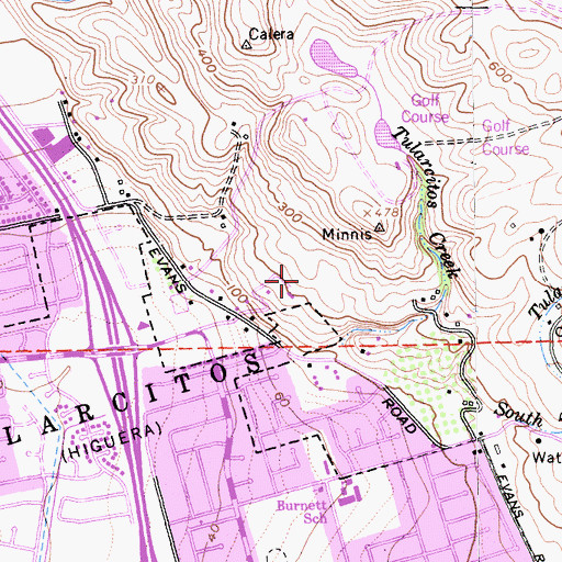 Topographic Map of Tularcitos, CA